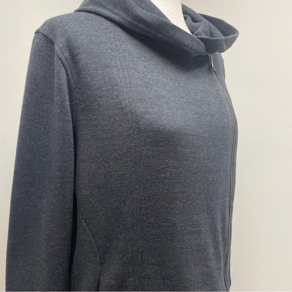 Women's Asymmetrical Zip Gray Jacket - Picture 7 of 16
